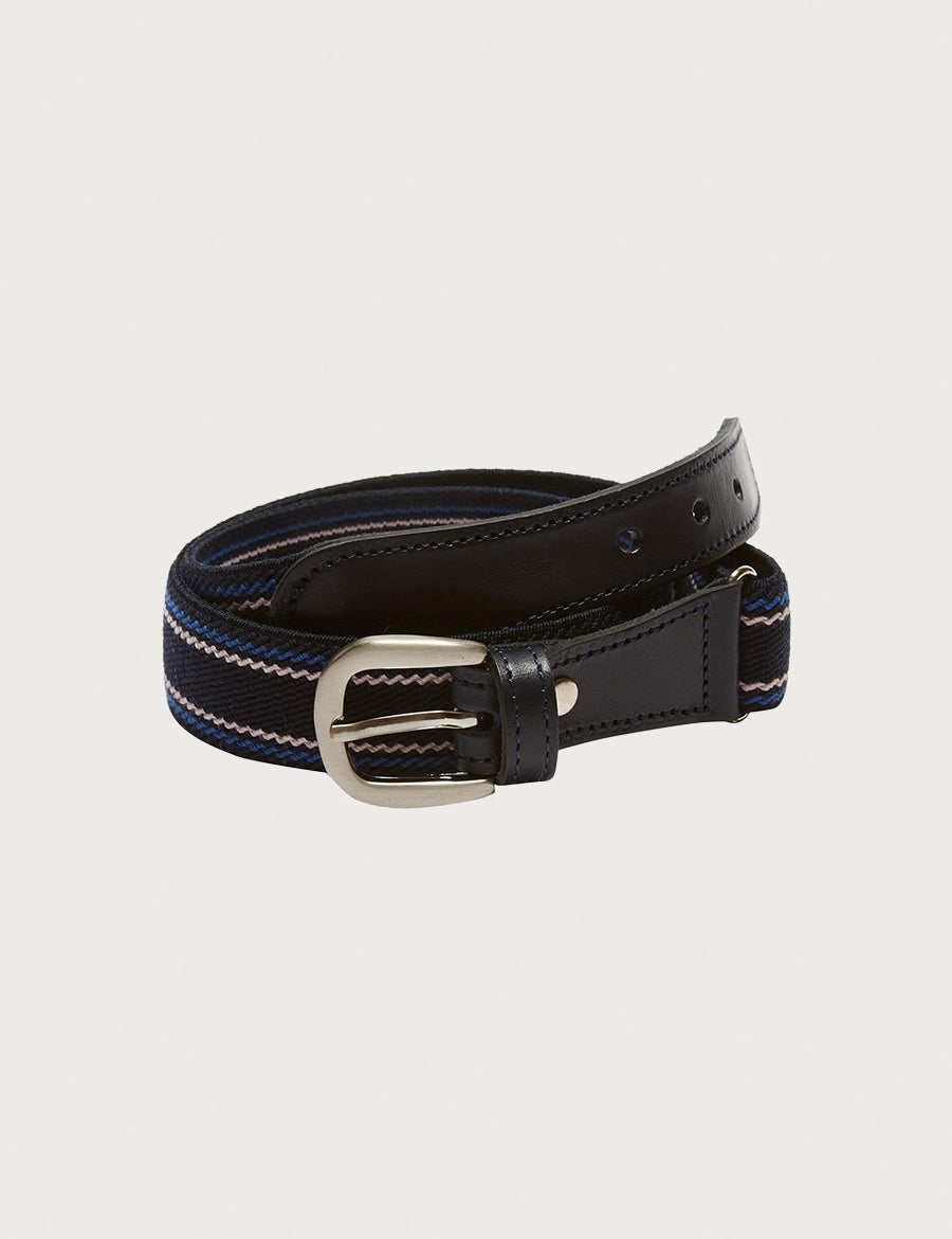 Navy Striped Belt Belts & Braces  from Pepa London