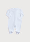 Old Newborn All-In-One With Mittens And Rocking Horse Embroidery In Beige (0-3mths) Tops & Bodysuits  from Pepa London
