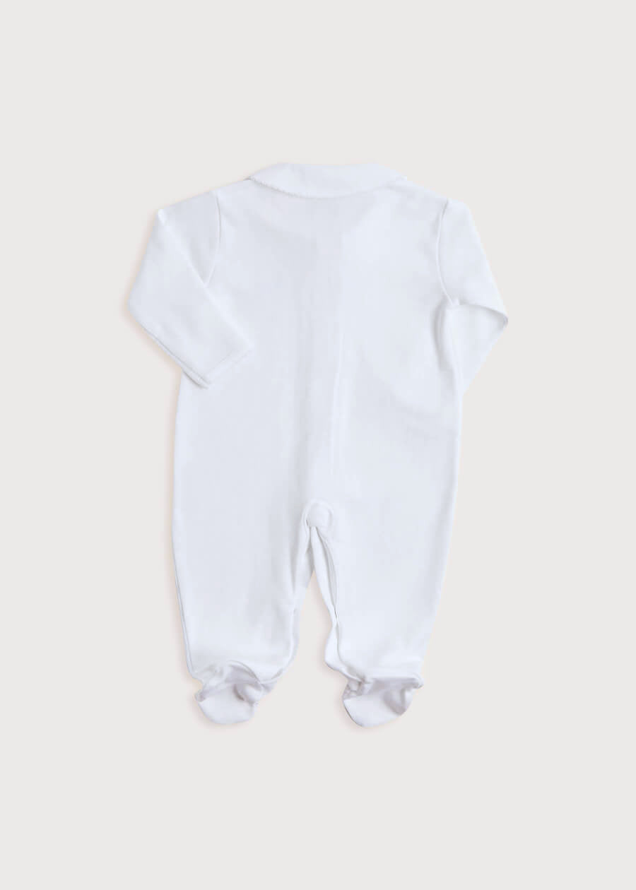 Newborn All-In-One With Rocking Horse Embroidery In Pink (1-6mths) Tops & Bodysuits  from Pepa London