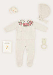 The Grey Knitted Fair Isle 2 Piece Set Newborn Look Look from Pepa London