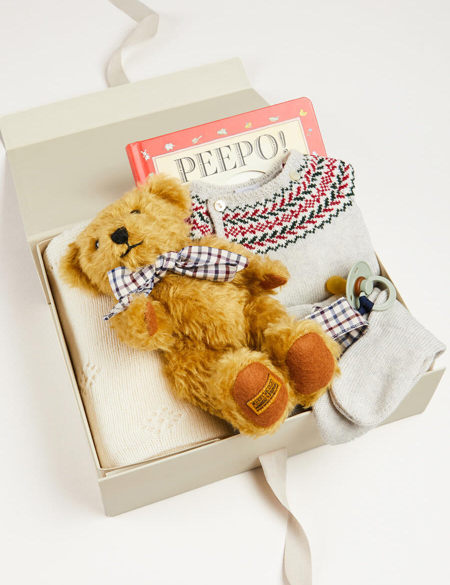 Fair Isle Knitted Gift Set In Grey Look  from Pepa London