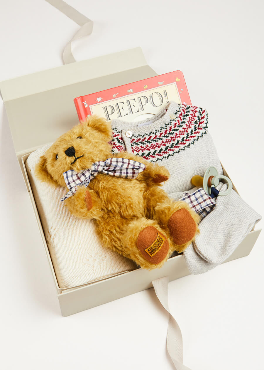 Fair Isle Knitted Gift Set In Grey Look  from Pepa London