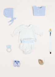 Elsie Floral Print Bloomers With Smocked Waistband in Blue (1-6mths) Bloomers  from Pepa London