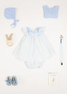 Elsie Floral Print Handsmocked Sleeveless Dress in Blue (1-6mths) Dresses  from Pepa London