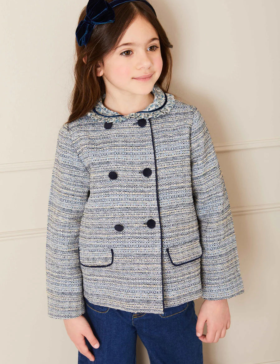 Walton Boucle Jacket in Blue (4-10yrs) Coats  from Pepa London