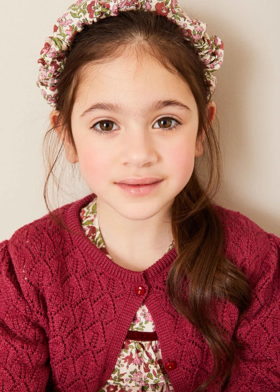Daphne Floral Hairband in Raspberry Hair Accessories  from Pepa London