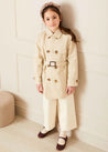 Check Lined Trench Coat In Beige (4-10yrs) COATS  from Pepa London