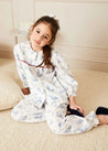 Toile Ruffle Collar Pyjamas in Blue (18mths-10yrs) Nightwear  from Pepa London