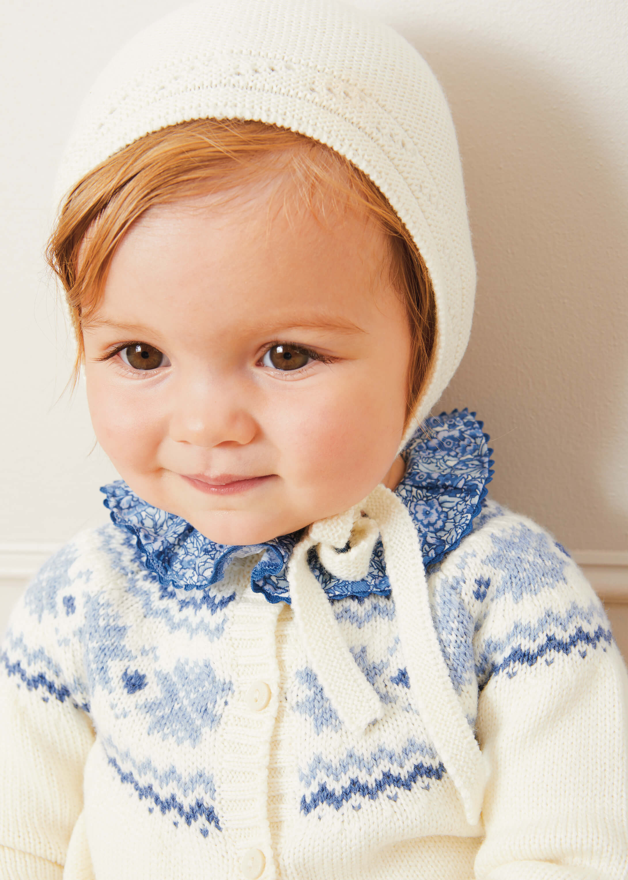 Fair Isle Cardigan in Cream (6mths-3yrs) KNITWEAR  from Pepa London