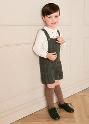 Harrington Tweed Pocket Detail Dungarees in Green (18mths-4yrs) DUNGAREES from Pepa London