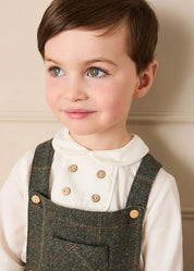 Harrington Tweed Pocket Detail Dungarees in Green (18mths-4yrs) DUNGAREES from Pepa London