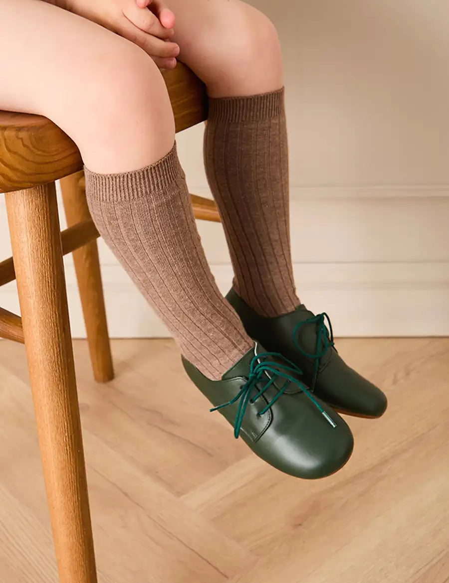 Leather British Racing Green Lace Up Shoes in Green (24-36EU) Shoes from Pepa London