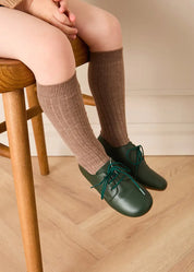 Leather British Racing Green Lace Up Shoes in Green (24-36EU) Shoes from Pepa London