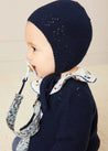 Openwork Knitted Bonnet in Navy (S-L) #N/A  from Pepa London