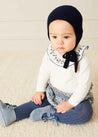 Openwork Knitted Bonnet in Navy (S-L) Bonnets from Pepa London