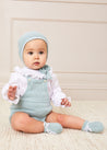 Knitted Openwork Dungarees in Green (1-6mths) Dungarees  from Pepa London
