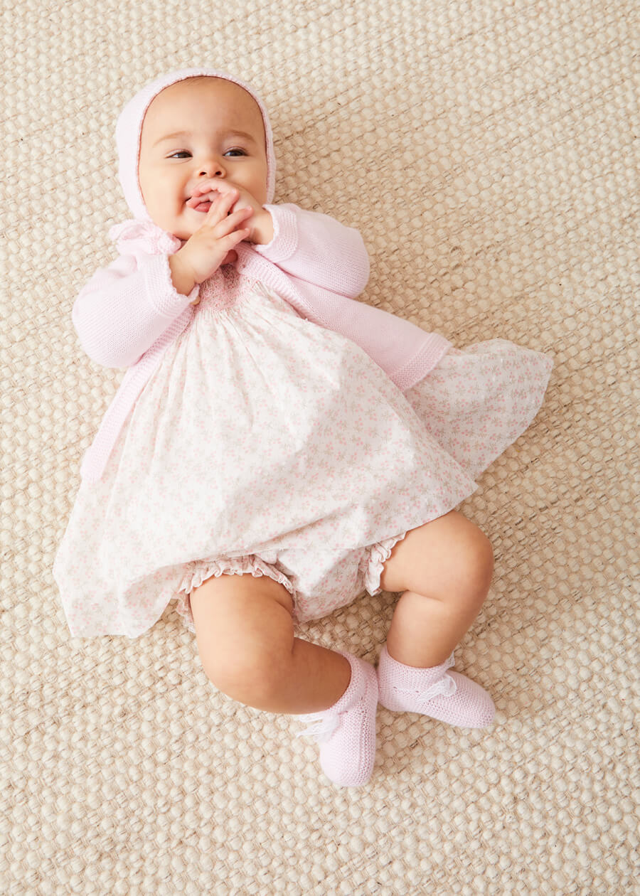 Lace Detail Knitted Booties in Pink Shoes  from Pepa London