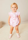 Audrey Hand Smocked Double Breasted Short Sleeve Romper in Pink (6mths-2yrs) ROMPERS from Pepa London