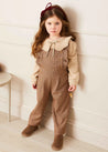 Chester Puppytooth Dungarees in Caramel (4-10yrs) Dungarees  from Pepa London