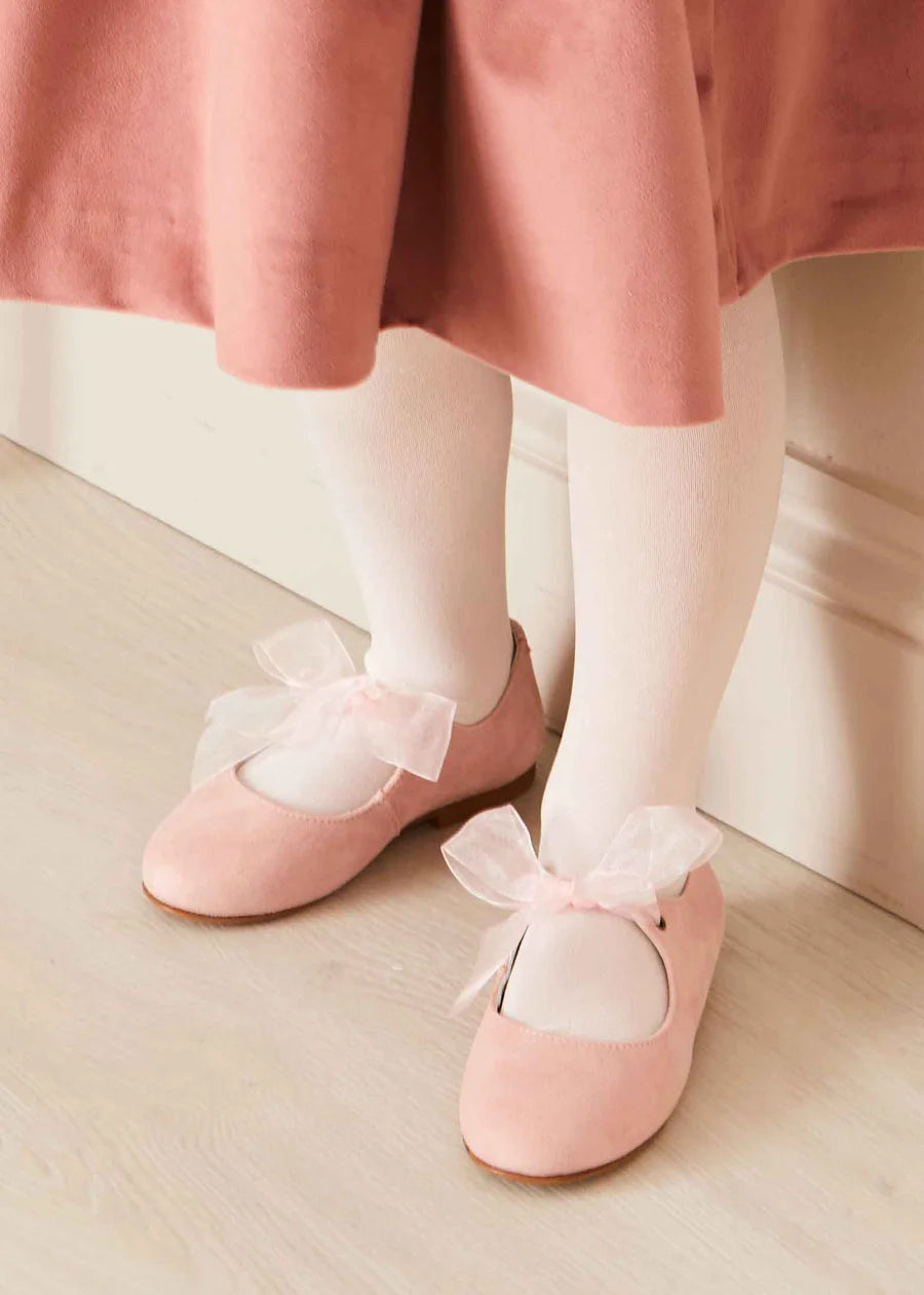 Velvet Handmade Collar Long Sleeve Dress in Pink (2-10yrs) Dresses  from Pepa London