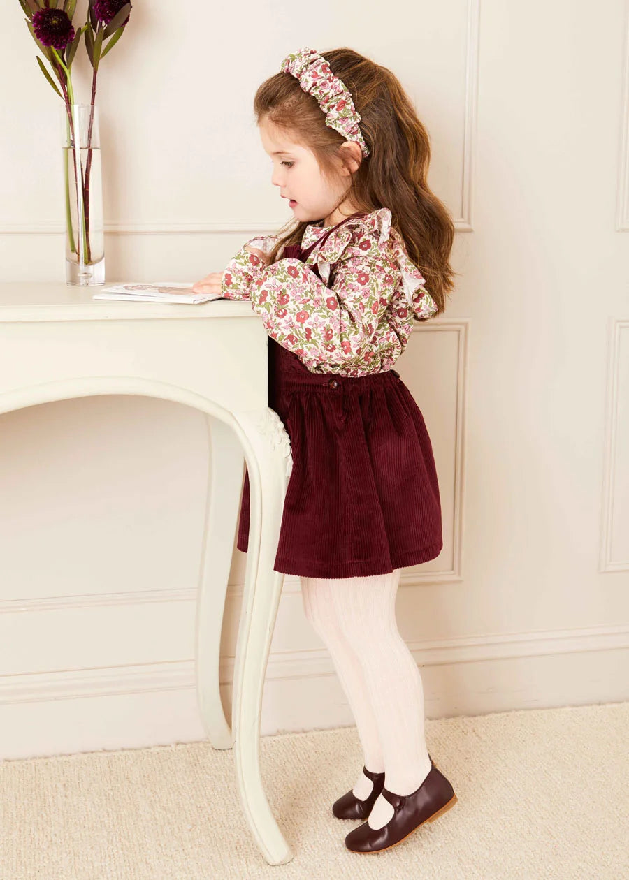 Daphne Floral Long Sleeve Blouse in Pink (12mths-10yrs) Blouses  from Pepa London