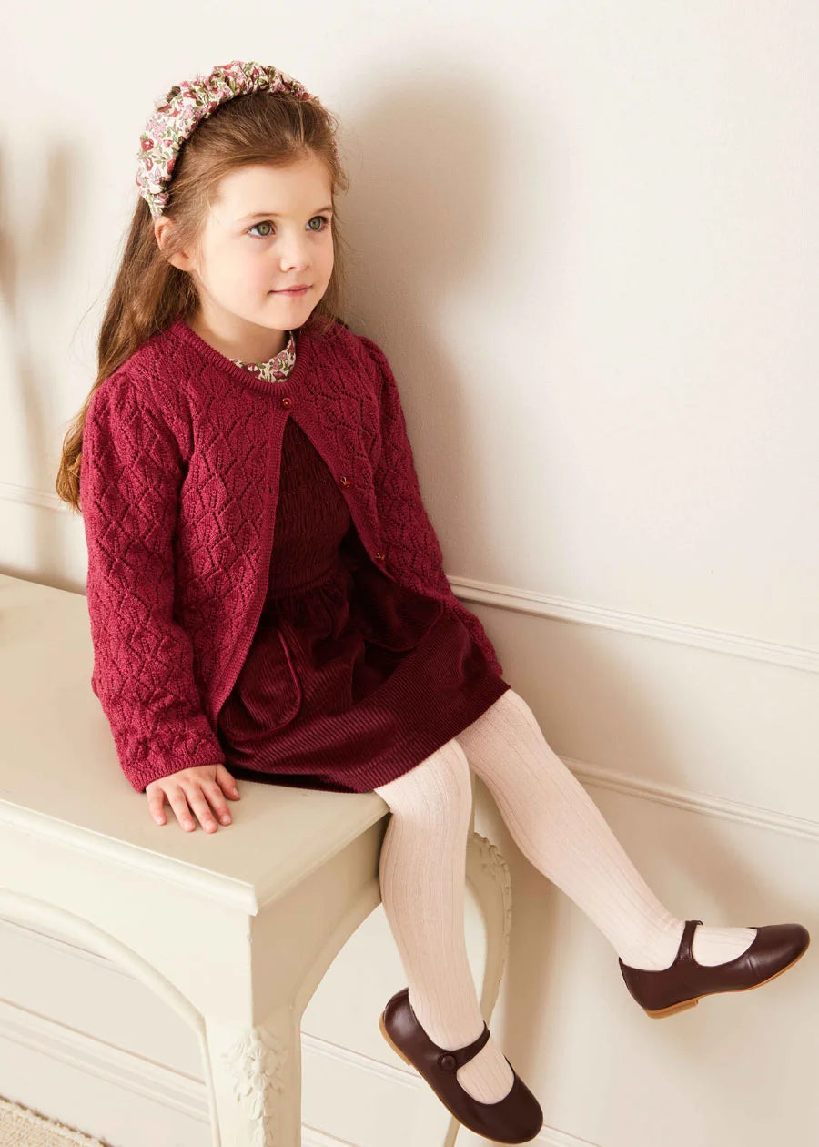 Openwork Cardigan in Pink (6mths-10yrs) Knitwear  from Pepa London