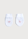 Newborn Mittens with Rocking Horse Embroidery Pink (0-3mths) Accessories  from Pepa London