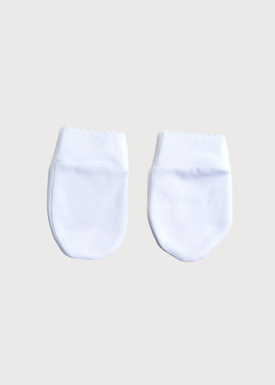Newborn Mittens with Rocking Horse Embroidery Blue (1-3mths) Accessories  from Pepa London
