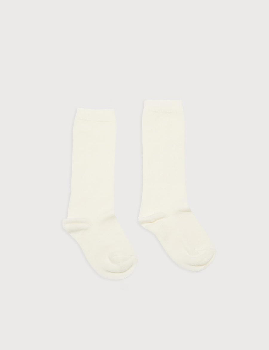 Plain high socks - Cream (0mths-10yrs) Socks from Pepa London