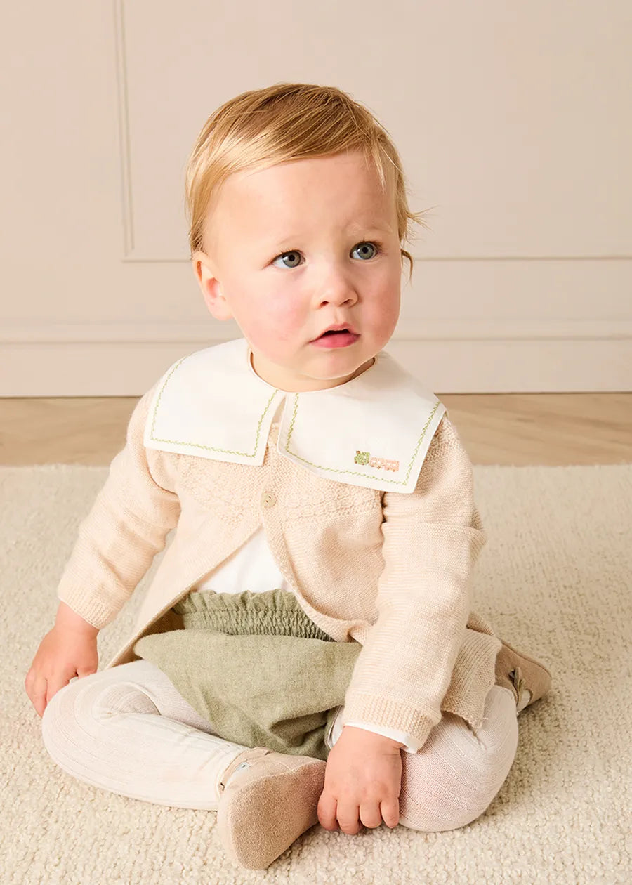 Train Embroidered Mariner Collar Long Sleeve Bodysuit in White (3mths-3yrs) Tops & Bodysuits from Pepa London
