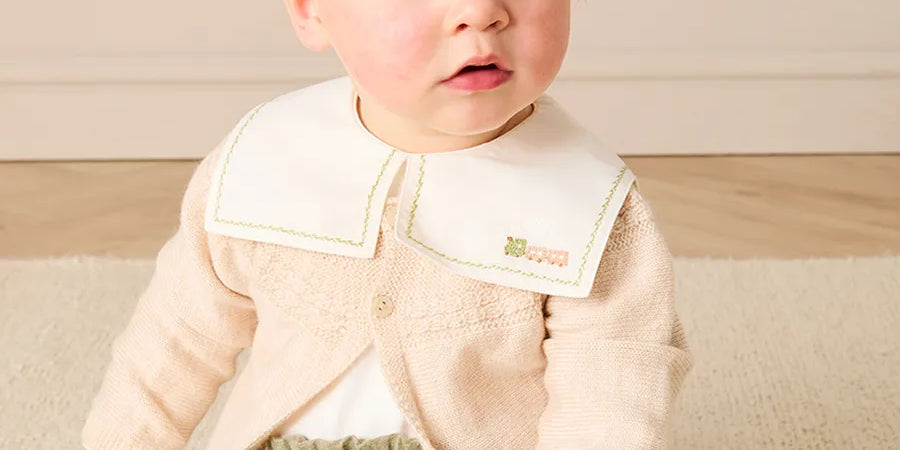Train Embroidered Mariner Collar Long Sleeve Bodysuit in White (3mths-3yrs) Tops & Bodysuits from Pepa London