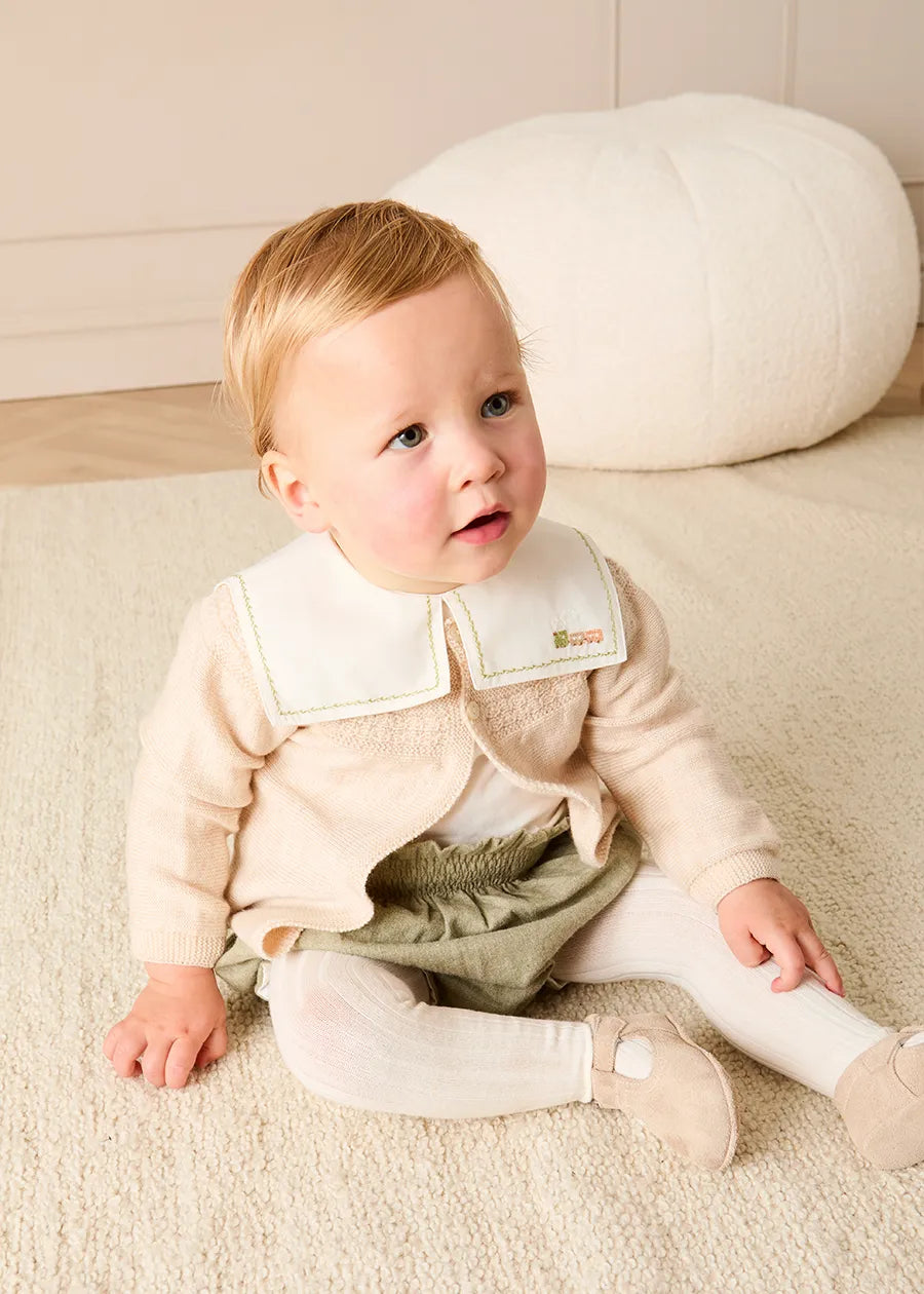 Train Embroidered Mariner Collar Long Sleeve Bodysuit in White (3mths-3yrs) Tops & Bodysuits from Pepa London