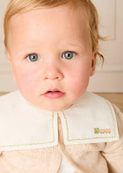 Train Embroidered Mariner Collar Long Sleeve Bodysuit in White (3mths-3yrs) Tops & Bodysuits from Pepa London