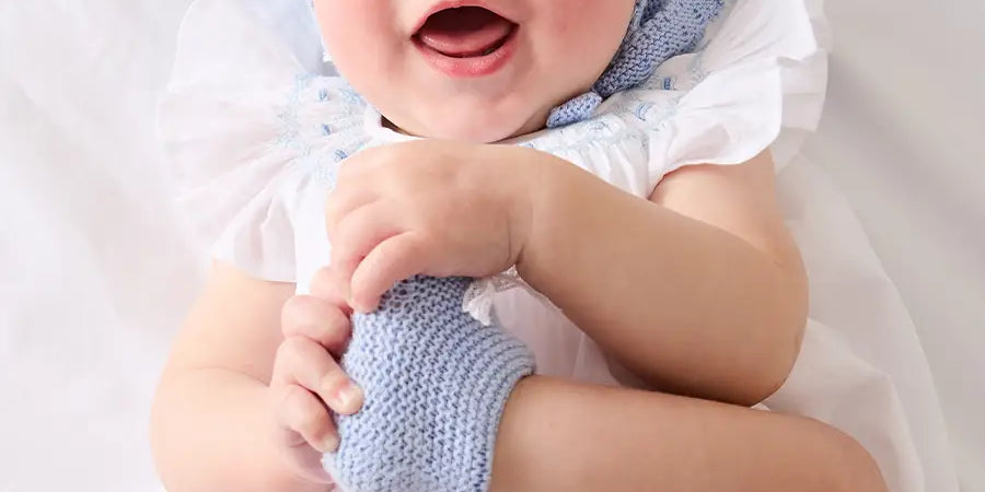Hand Smocked Romper in Blue (3-18mths) ROMPERS from Pepa London