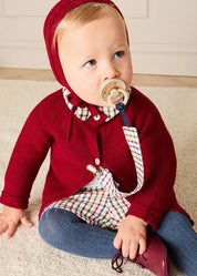 Sinclair Check Polo Collar Bodysuit in Red (6mths-3yrs) Tops & Bodysuits from Pepa London