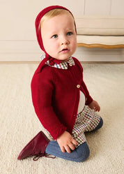 Sinclair Check Polo Collar Bodysuit in Red (6mths-3yrs) Tops & Bodysuits from Pepa London