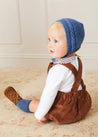 Corduroy Adjustable Strap Romper In Brown (6mths-2yrs) ROMPERS  from Pepa London