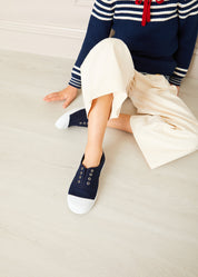 Canvas Plimsolls in Navy (20-35EU) Shoes from Pepa London