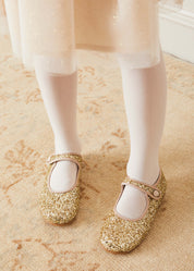 Glittery Mary Jane Shoes in Gold (24-34EU) SHOES  from Pepa London
