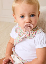 Adelaide Floral Petal Collar Bodysuit in Pink (1mth-2yrs) Tops & Bodysuits from Pepa London