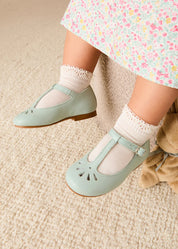 Petal Detail Charlotte Shoes in Mint (21-36EU)