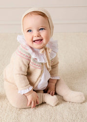 Fair Isle Jacquard Knitted Set in White (1mth-12mths) Knitted Sets from Pepa London