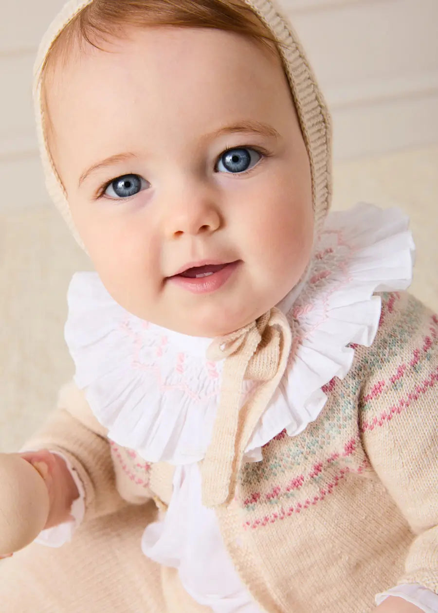 Fair Isle Jacquard Knitted Set in White (1mth-12mths) Knitted Sets from Pepa London