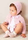 Audrey Toile Scallop Collar Short Sleeve Bodysuit in Pink (1mth-2yrs) TOPS & BODYSUITS from Pepa London