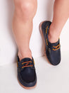 Soft Leather Boat Shoes in Navy (26-34EU) Shoes  from Pepa London