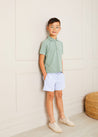 Striped Pocket Detail Shorts in Blue (4-10yrs) Shorts  from Pepa London
