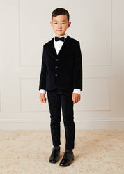 Velvet Three Button Blazer Jacket In Black (4-10yrs) COATS  from Pepa London