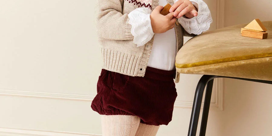 Corduroy Button Bloomers in Burgundy (3mths-3yrs) BLOOMERS from Pepa London