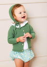 Avery Floral Print Button Detail Bloomers in Green (3mths-2yrs) Bloomers  from Pepa London