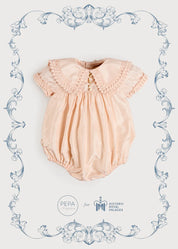 The Royal Silk Romper in Rose (6mths-3yrs) from Pepa London